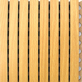 Pannelli di parete decorativi acustici di legno del fono assorbente a prova di fuoco della scanalatura
