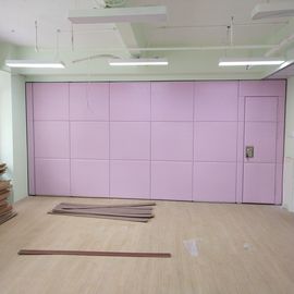 Colore di cuoio di legno piegante operabile acustico di rosa di rivestimento delle divisioni della parete dell'aula