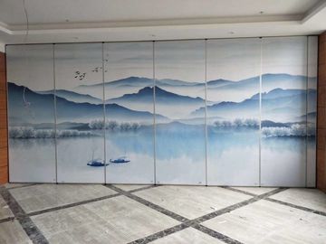 Muri divisori mobili di legno sprofondanti del cuoio della pittura del paesaggio per l'hotel