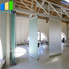 ufficio mobile della parete di vetro di 3 di m. di altezza muri divisori che fa scorrere la porta di piegatura di vetro Frameless