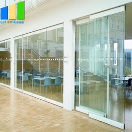 Portello scorrevole di vetro Frameless esteriore piegante di vetro mobile della porta di vetro dei muri divisori dell'ufficio
