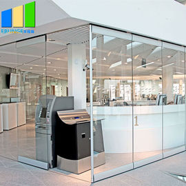 Portello scorrevole di vetro Frameless esteriore piegante di vetro mobile della porta di vetro dei muri divisori dell'ufficio