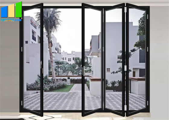 Porte di vetro esteriori Bifold del patio di piegatura della lega di alluminio di progettazione della fisarmonica