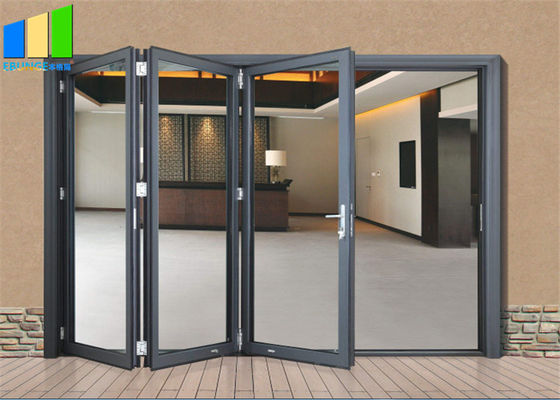Porte di vetro esteriori Bifold del patio di piegatura della lega di alluminio di progettazione della fisarmonica