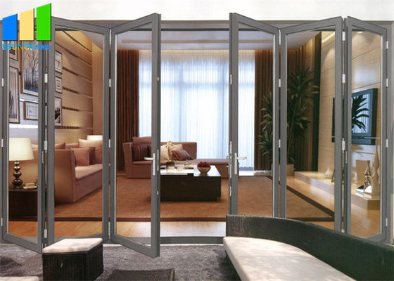 Porta Bifold di vetro di piegatura del balcone della struttura di alluminio decorativa orizzontale della porta