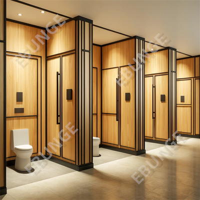Difficile da pulire divisorio della stanza del bagno a fuoco con porta a cerniera