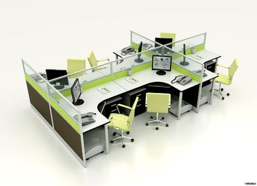 Stazione di lavoro modulare dell'ufficio del cubicolo della divisione della mobilia contemporanea per 6 Seater