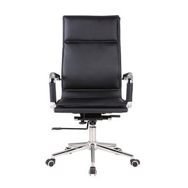 Sedia ergonomica di cuoio nera dell'ufficio della parte girevole, del metallo della struttura sedia dell'ufficio esecutivo della parte posteriore su