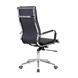 Sedia ergonomica di cuoio nera dell'ufficio della parte girevole, del metallo della struttura sedia dell'ufficio esecutivo della parte posteriore su