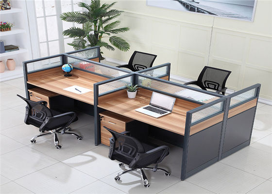 Tipo moderno stazione di lavoro dell'ufficio di Seater della tabella 4 dell'ufficio del cubicolo di Mesh Office Chair With Wheels del pannello di MFC