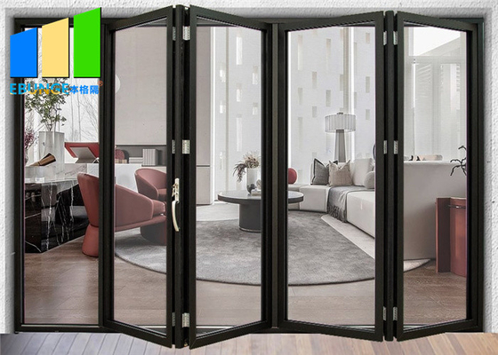 Porta di vetro piegante antivento di alluminio per l'appartamento con doppio vetro lustrato