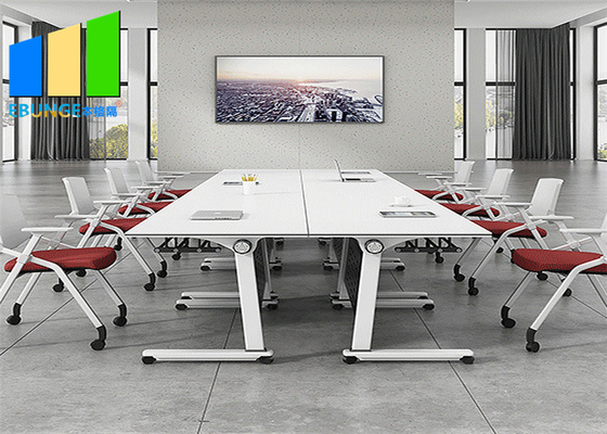 Tavolo pieghevole mobile da 1600 mm per ufficio, scuola, scuola, con strato di stoccaggio