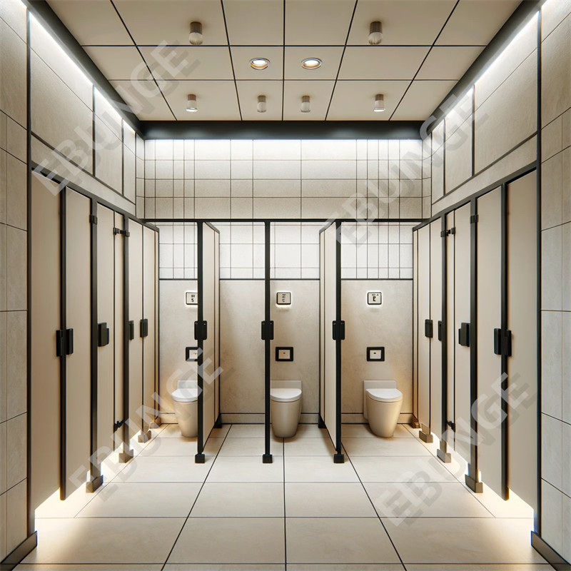 Parete di separazione del bagno moderno / Parete di separazione del bagno con porta a cerniera e hardware in acciaio 304